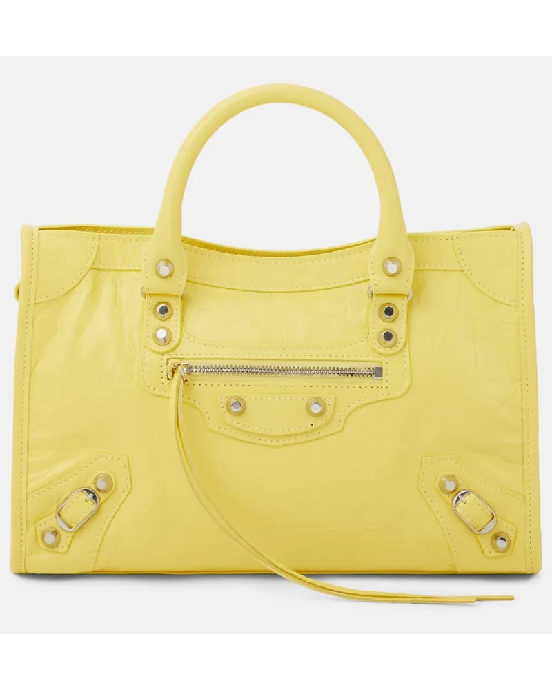 Balenciaga Borsa Le City Small in pelle Giallo
