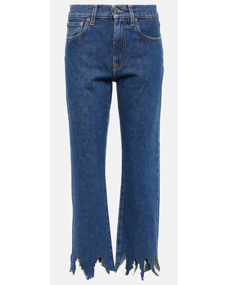 J.W.Anderson Jeans cropped distressed Blu