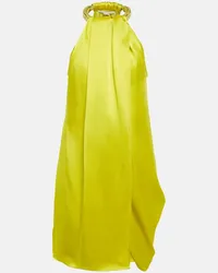 Stella McCartney Miniabito in raso con cristalli Giallo