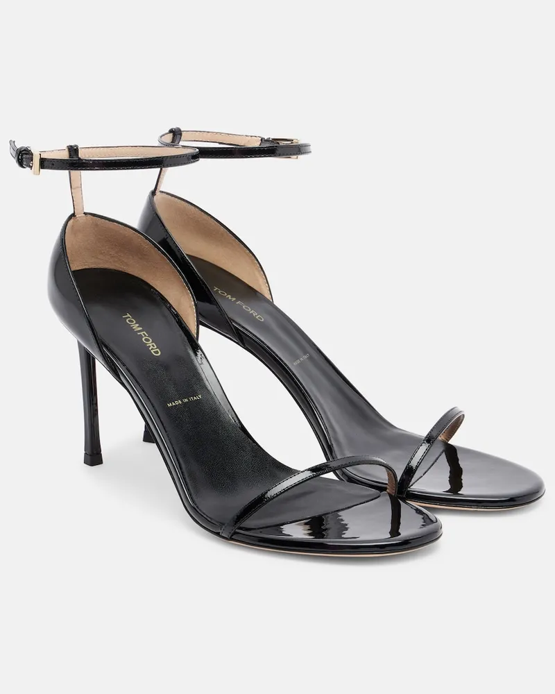 Tom Ford Sandali Vertigo in pelle verniciata Nero