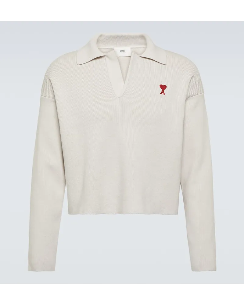 AMI Paris Polo Ami de CÅur in misto cotone Bianco