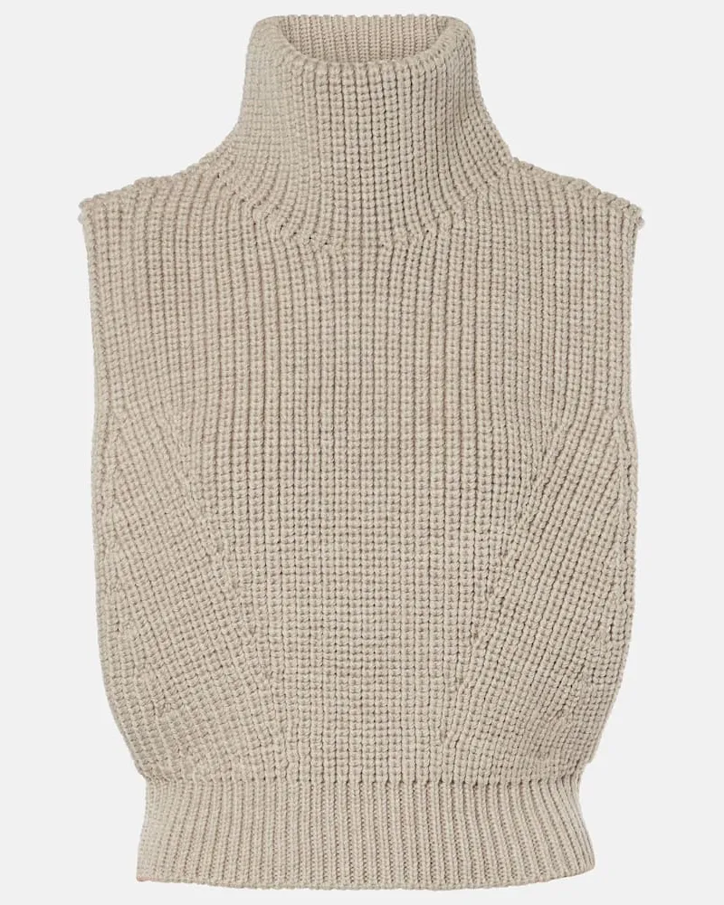 Givenchy Gilet cropped in maglia di lana Beige