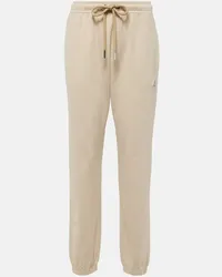 Moncler Pantaloni sportivi in jersey di cotone Beige