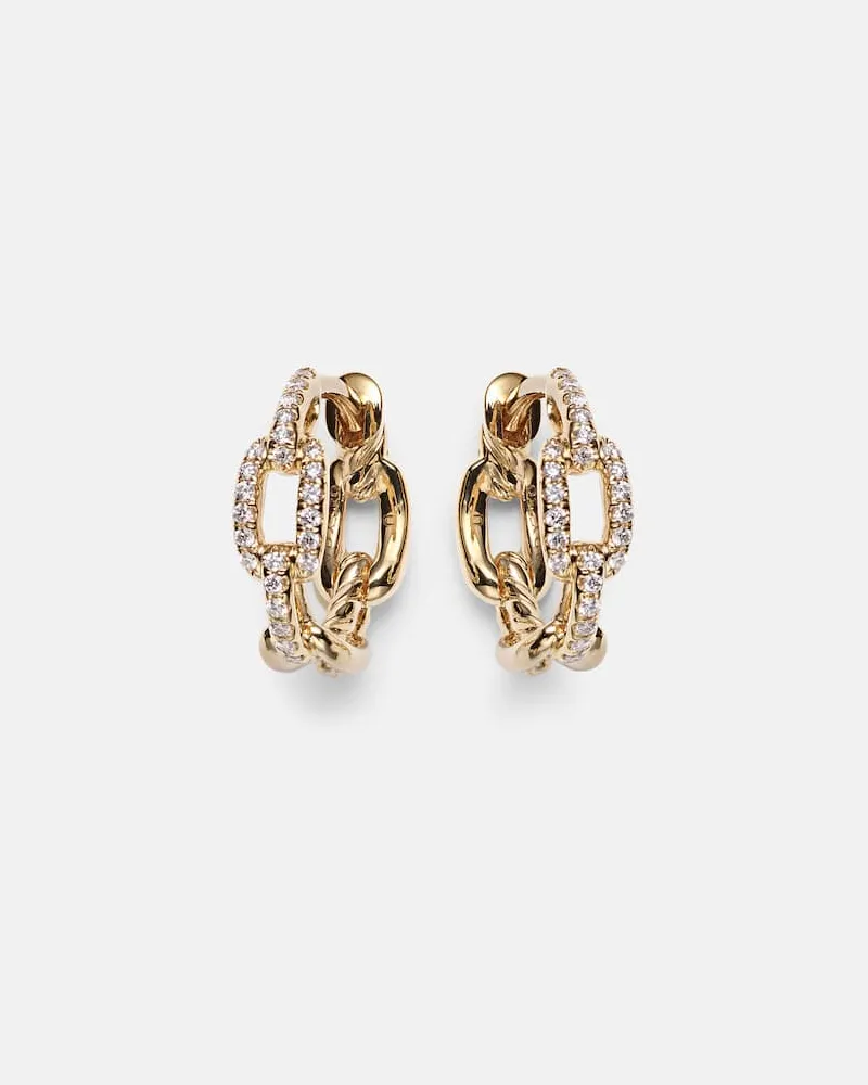 David Yurman Orecchini Stax Chain Link in oro 18kt con diamanti Oro