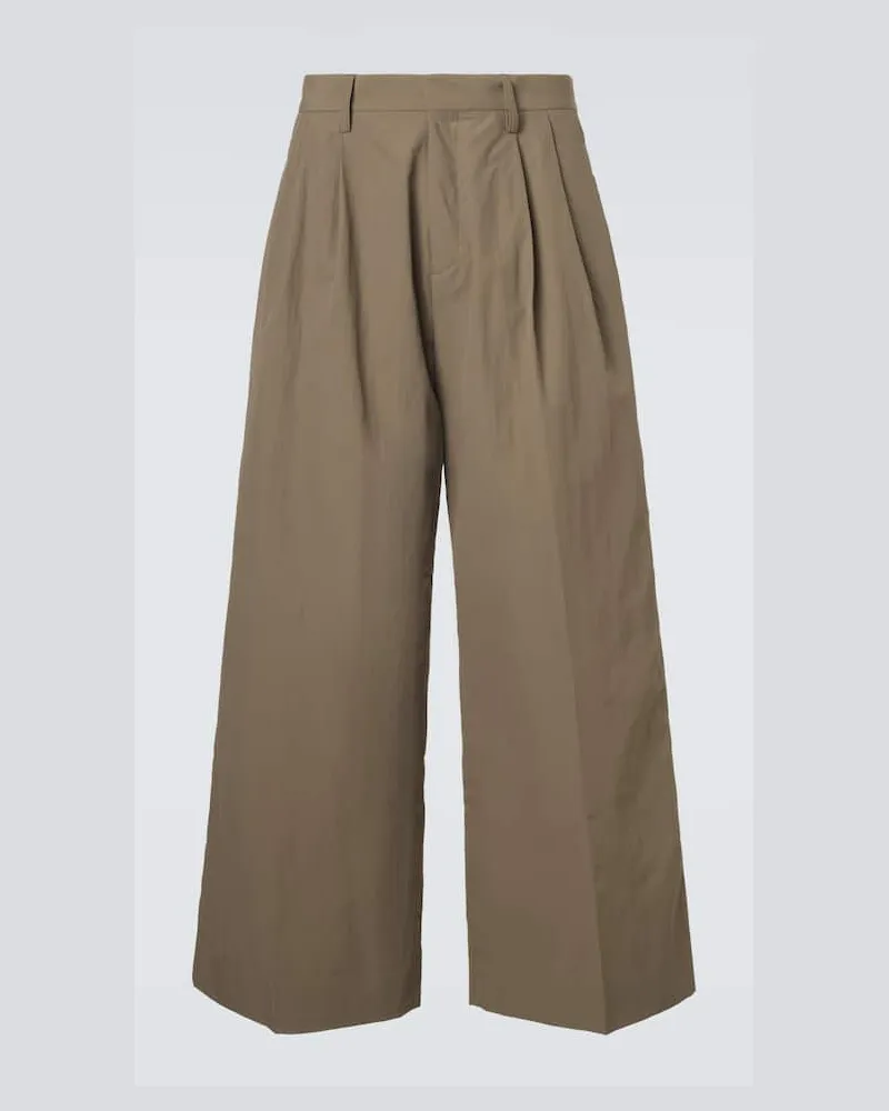 ERL Pantaloni a gamba larga con pince Verde