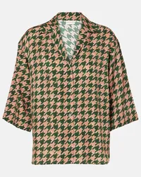 Dries van Noten Camicia in raso pied-de-poule Rosa