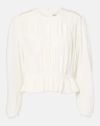 Isabel Marant Blusa Gelina in crêpe de chine Bianco