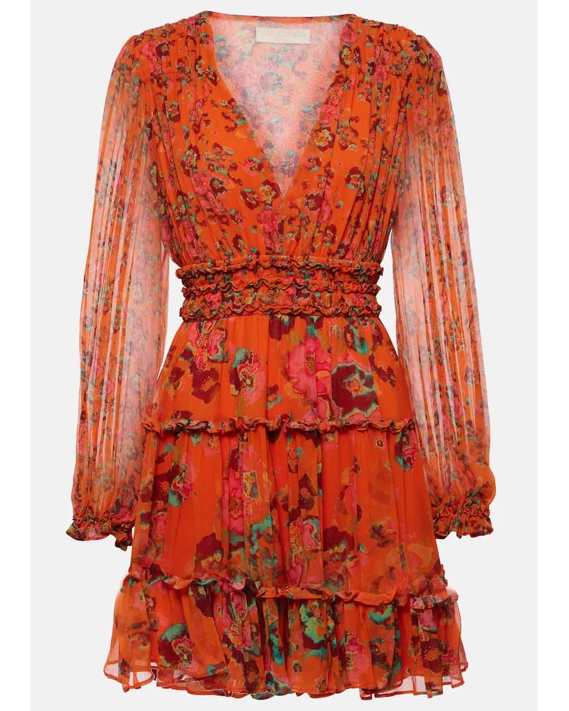 Ulla Johnson Miniabito Lya in seta con stampa Multicolore