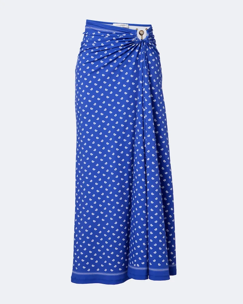 Christopher Esber Gonna lunga Orbit con stampa bandana Blu