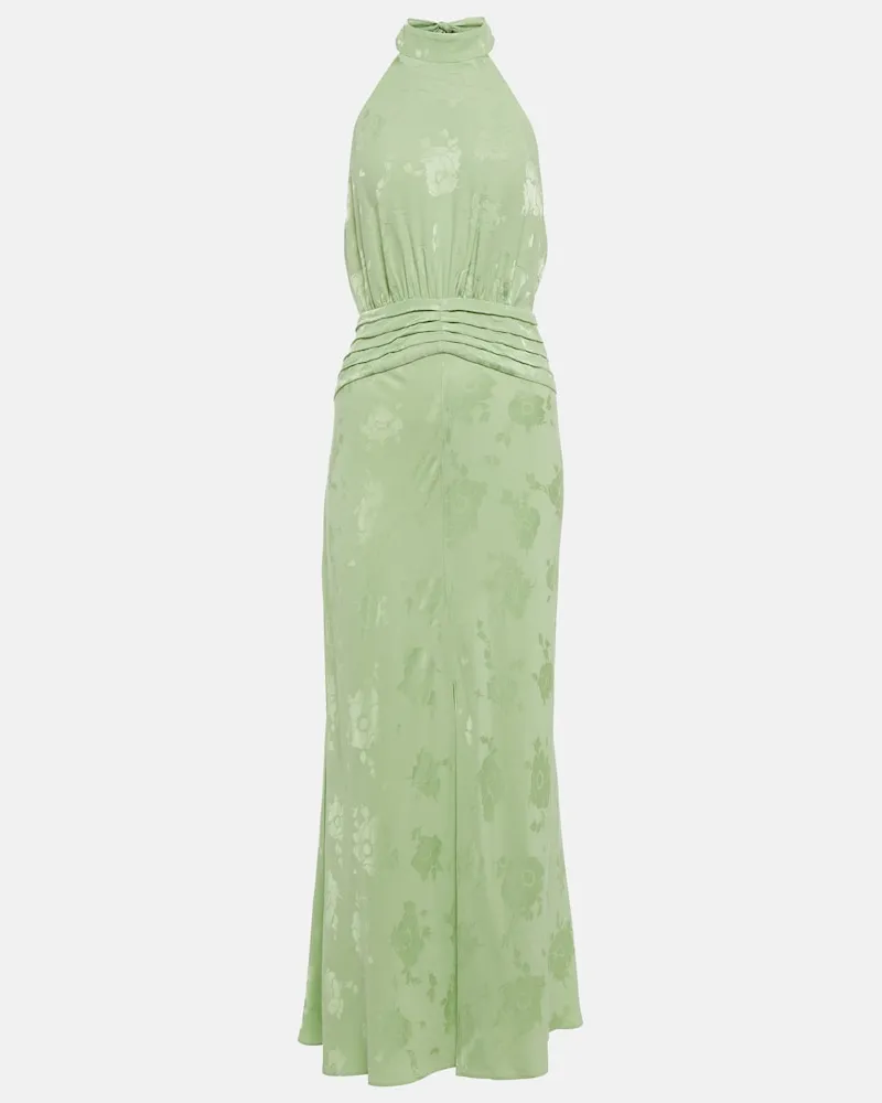 RIXO Abito Kendra con scollo allâamericana Verde