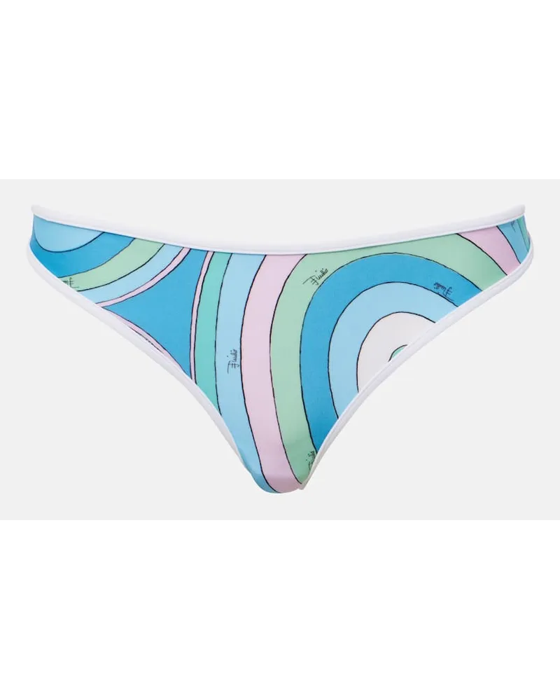 Emilio Pucci Slip bikini con stampa Blu