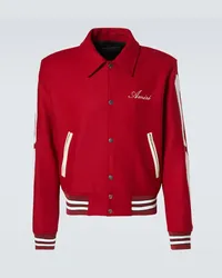 Amiri Giacca varsity Bones in misto lana Rosso