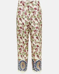 Etro Pantaloni culotte a gamba larga in seta Multicolore