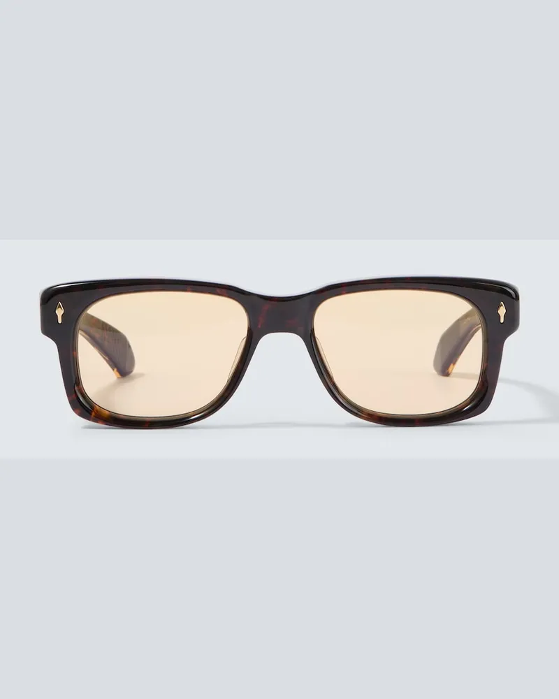 Jacques Marie Mage Occhiali da sole squadrati Fly Marrone