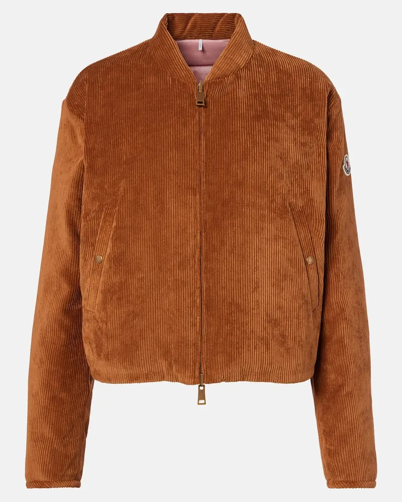 Moncler Giacca bomber Blageon in velluto a coste Marrone