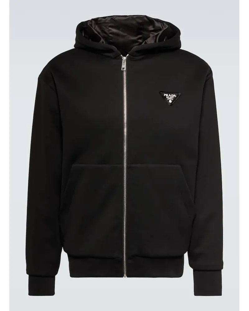 Prada Giacca in pile di misto cotone Nero