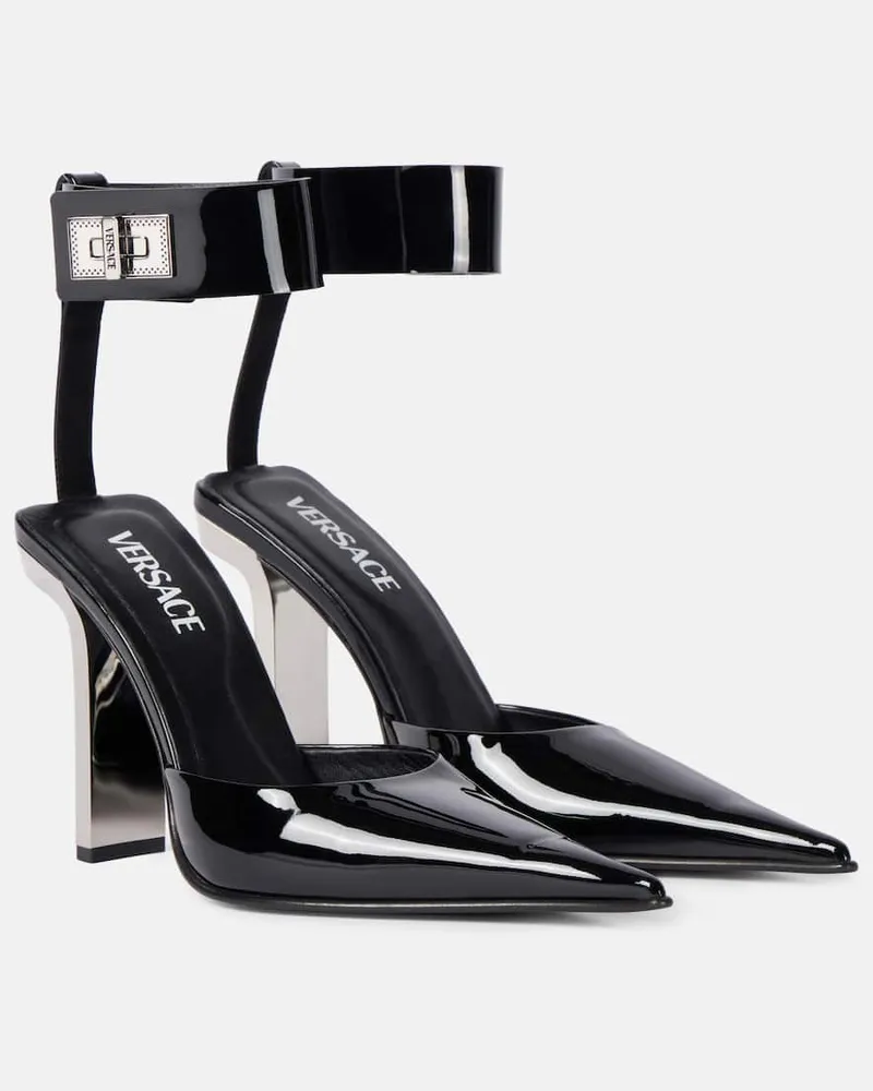 Versace Pumps slingback in vernice Nero