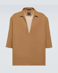 Ermenegildo Zegna Camicia bowling in lino Beige