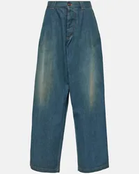 Maison Margiela Jeans a gamba larga Americana Blu