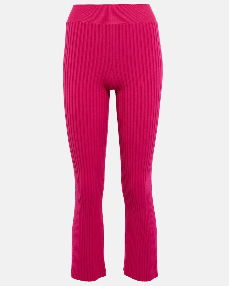 Live The Process Pantaloni cropped Helia in maglia a coste Rosa