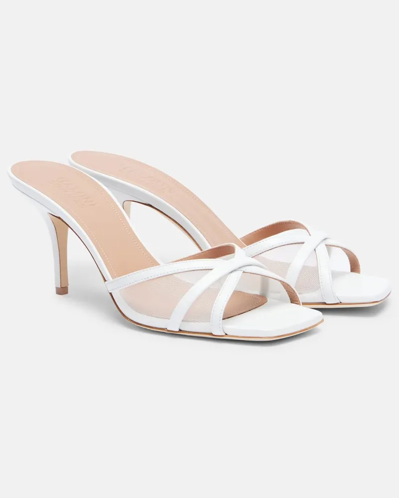 Malone Souliers Mules Perla 70 in pelle e mesh Bianco