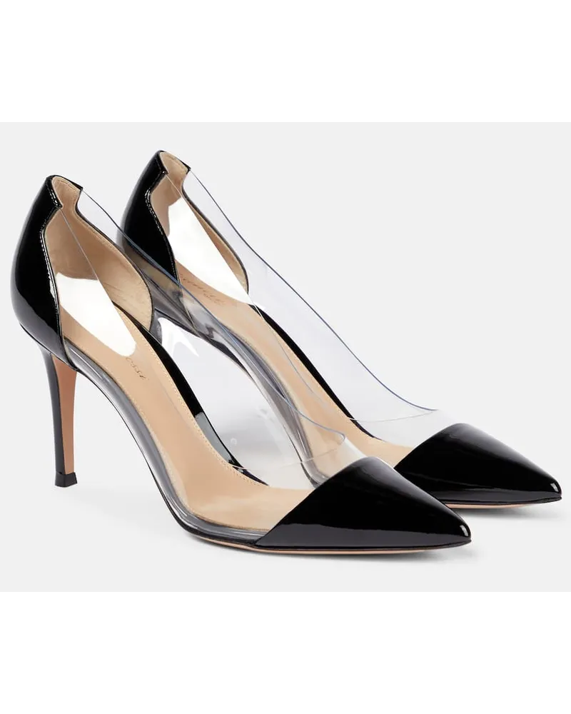 Gianvito Rossi Pumps Plexi 85 in vernice e PVC Nero