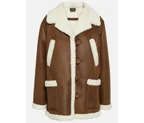 Giacca in similpelle con shearling sintetico