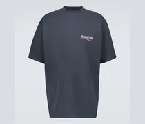 Balenciaga T-shirt in cotone con logo Grigio