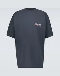 Balenciaga T-shirt in cotone con logo Grigio