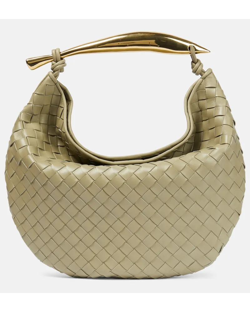 Bottega Veneta Borsa a mano Sardine Large in pelle Neutro