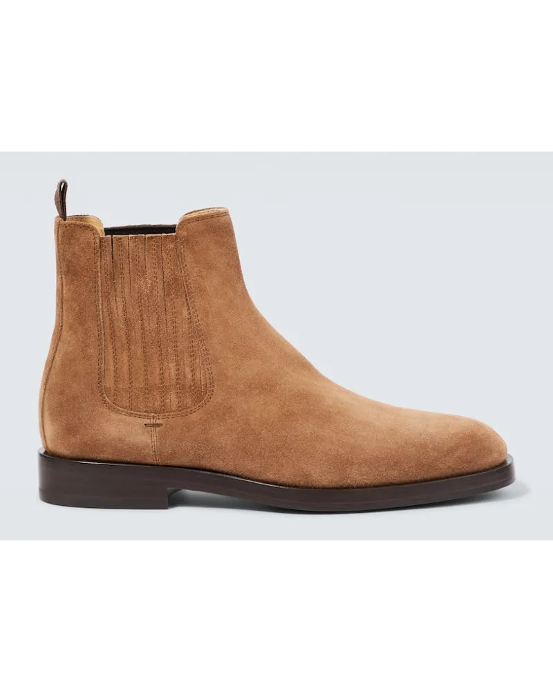 Brunello Cucinelli Stivaletti Chelsea in suede Marrone