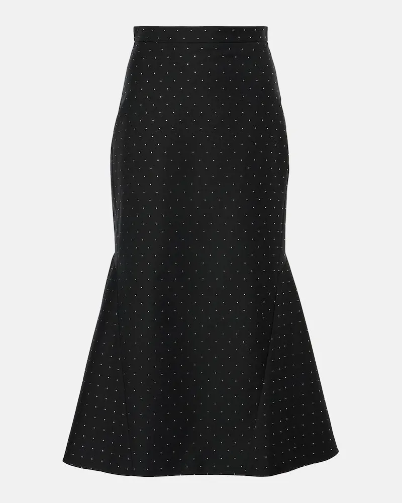 Erdem Gonna midi in lamÃ© di cotone e lana Nero