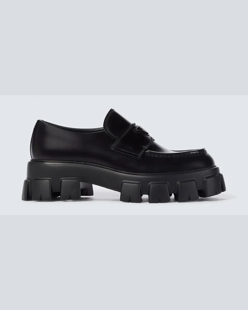 Prada Mocassini Monolith in pelle Nero