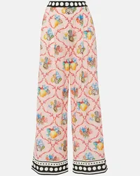 Dolce & Gabbana Pantaloni a palazzo Capri in cotone Multicolore