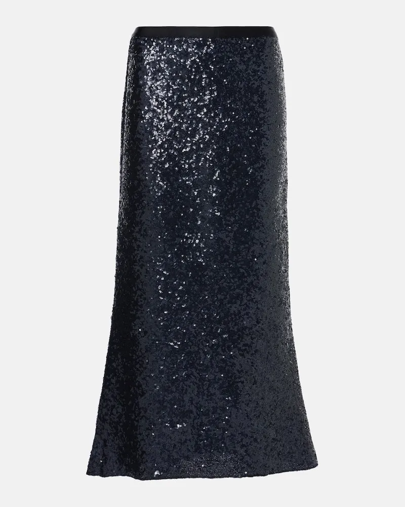 Ralph Lauren Gonna midi con paillettes Blu