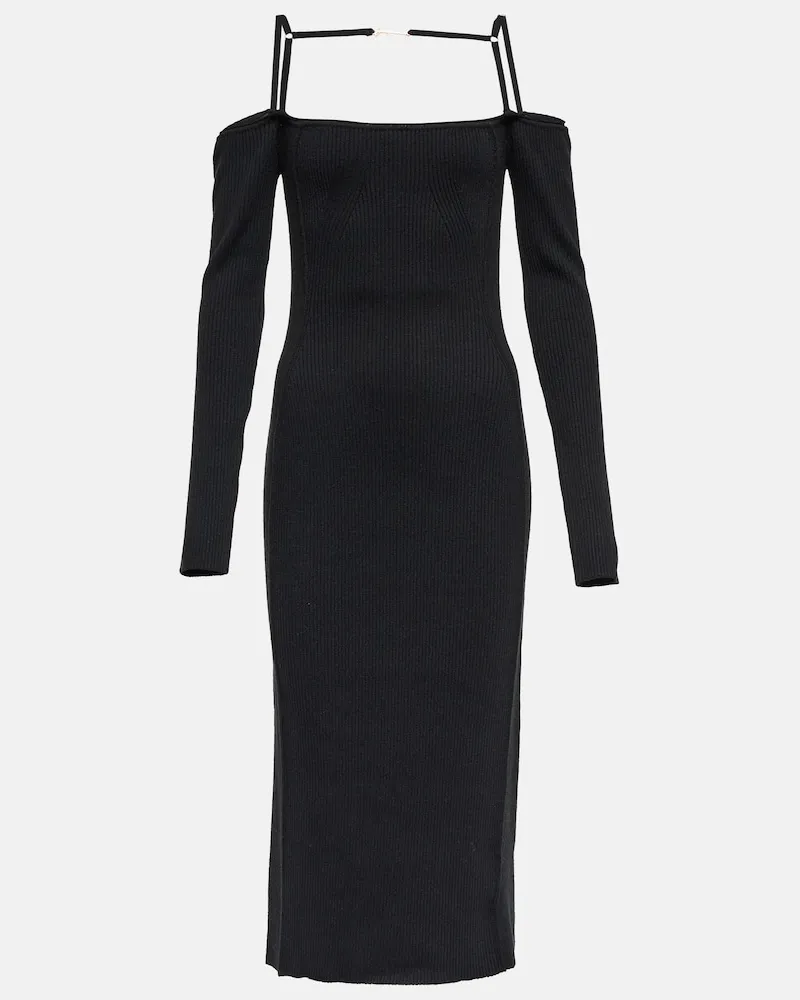 Jacquemus Abito midi Sierra in maglia a coste Nero