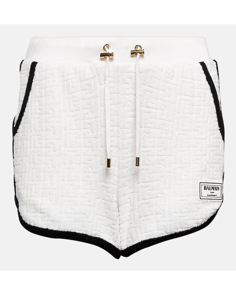 Balmain Shorts in misto cotone Bianco