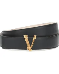 Versace Cintura Virtus in pelle Nero