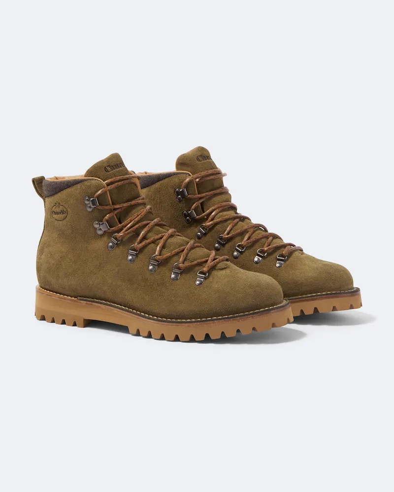 Church's Stivali Poulton in suede stringati Verde