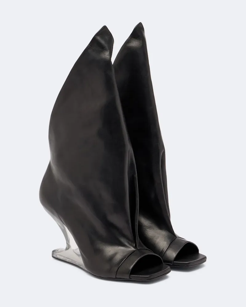 Rick Owens Stivali Cantilever in pelle Nero