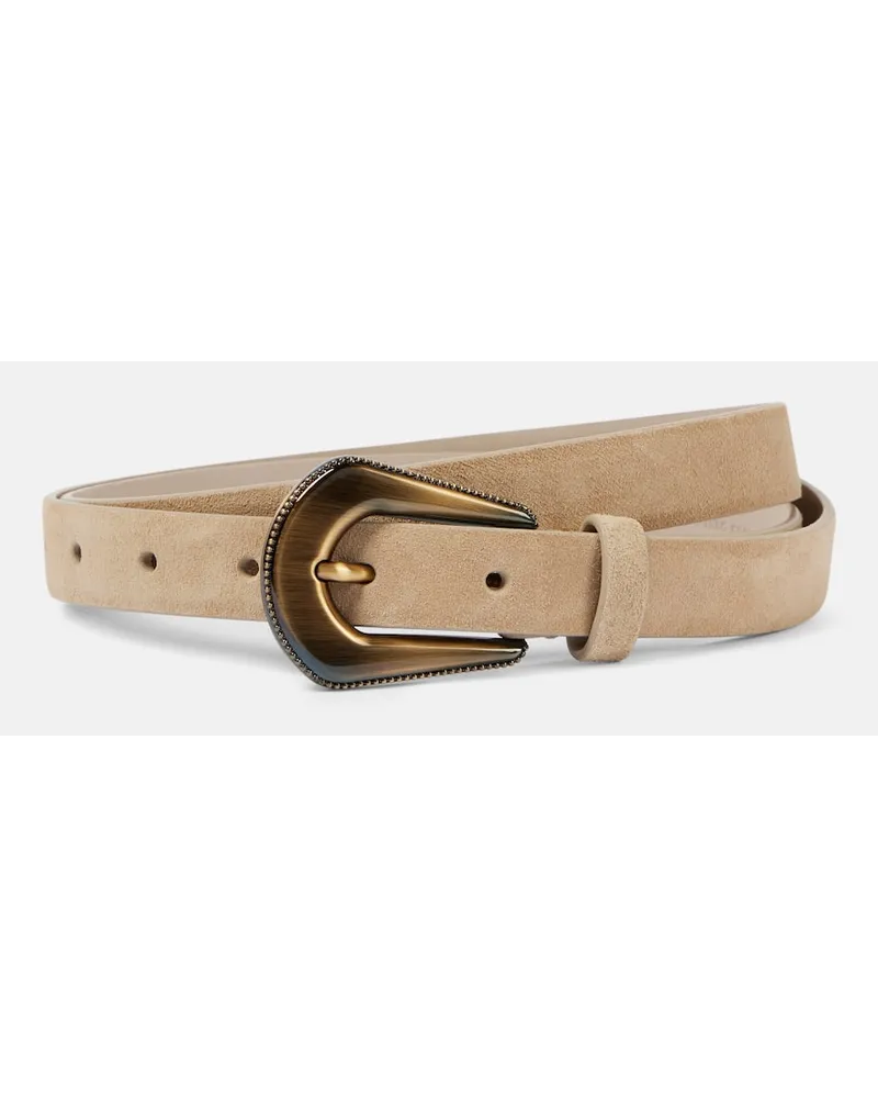 Brunello Cucinelli Cintura in suede Beige