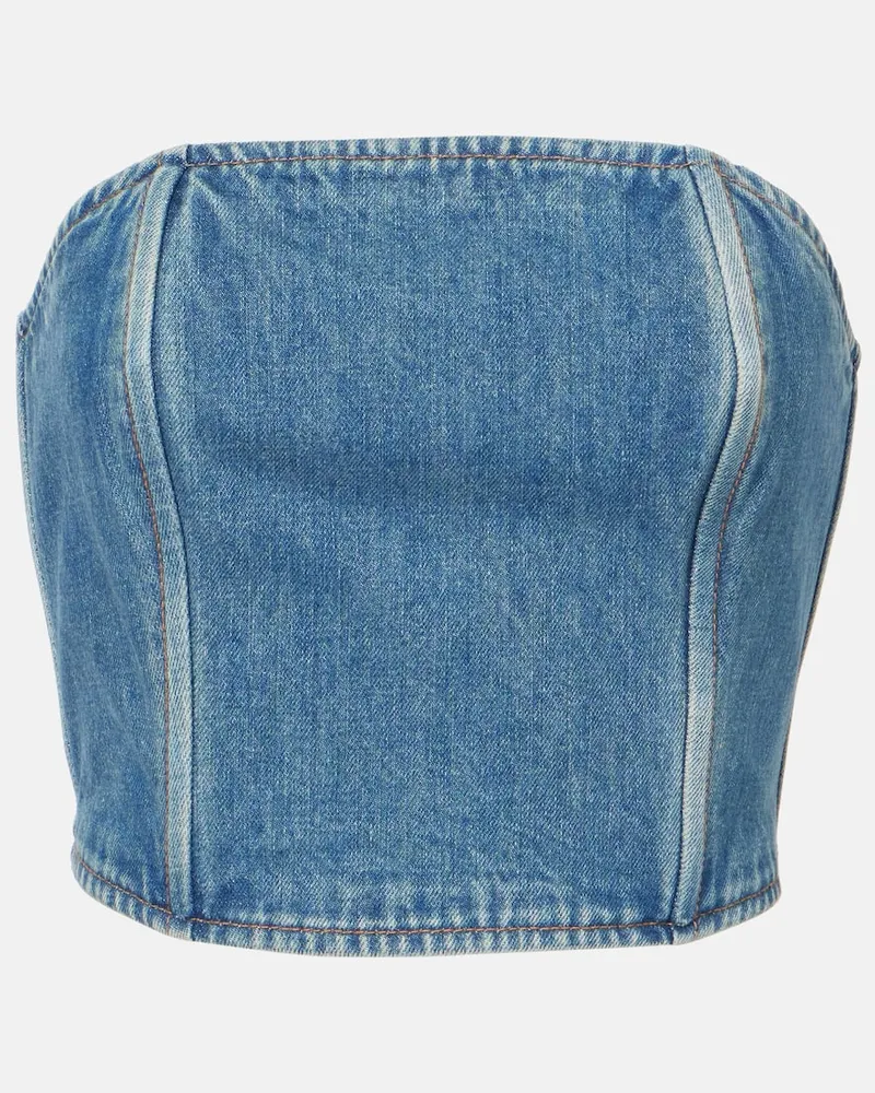 WARDROBE.NYC Top a fascia in denim Blu