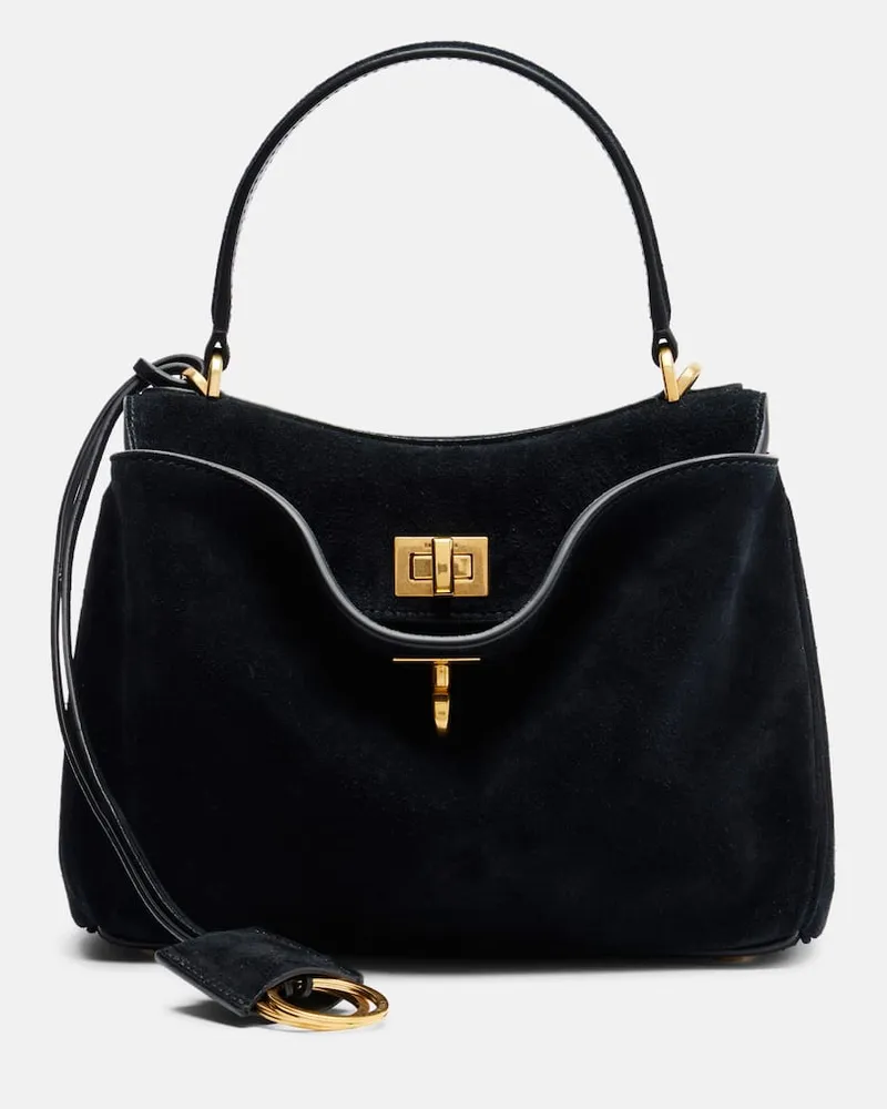 Balenciaga Borsa Rodeo Mini in suede Nero