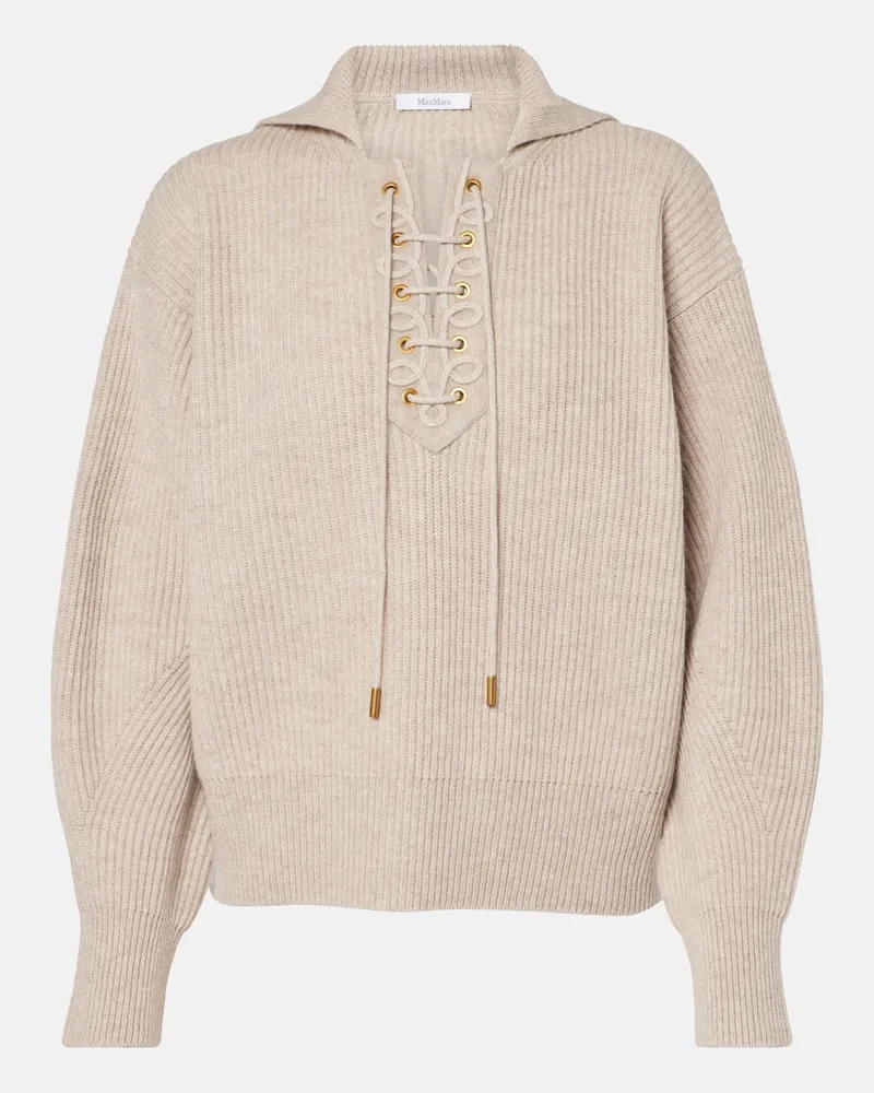 Max Mara Pullover Eccelso in lana e cashmere Beige