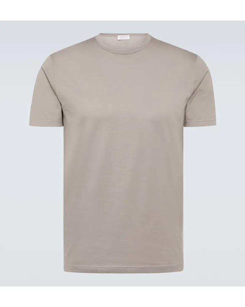 Sunspel T-shirt in jersey di cotone Grigio