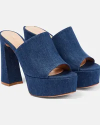 Gianvito Rossi Mules Holly in denim con platform Blu