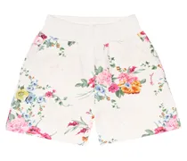 Shorts in misto cotone con stampa floreale