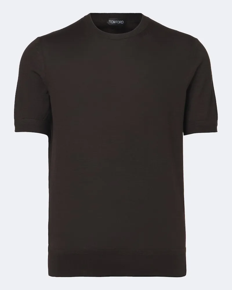 Tom Ford T-shirt in cashmere e seta Marrone