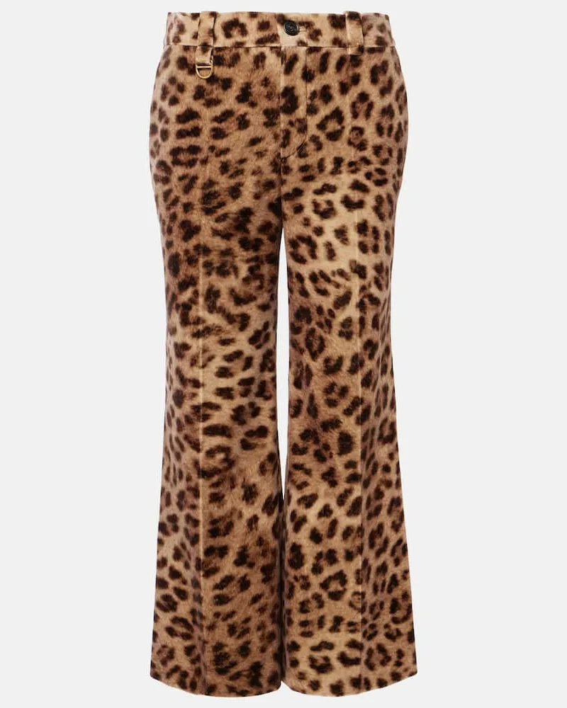 Chloé ChloÃ© Pantaloni flared in velluto con stampa Giallo