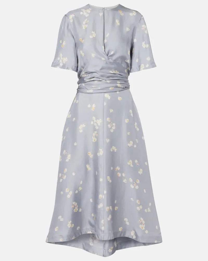Altuzarra Abito midi Kirsty in seta con stampa floreale Blu